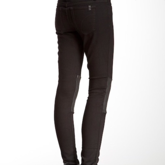 Joe Jeans Black Skinny Leather Knee Patch - Picture 2 of 12